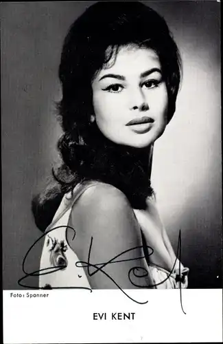 Ak Schauspielerin Evi Kent, Portrait, Autogramm