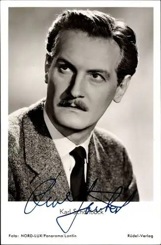 Ak Schauspieler Karl Schönböck, Portrait, Autogramm