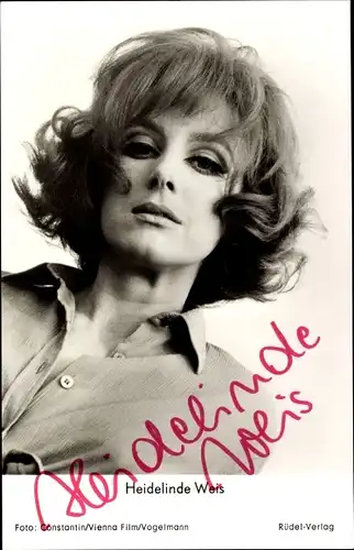 Ak Schauspielerin Heidelinde Weis, Portrait, Autogramm