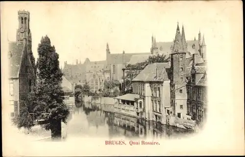 Ak Bruges Brügge Flandern Westflandern, Quai Rosaire