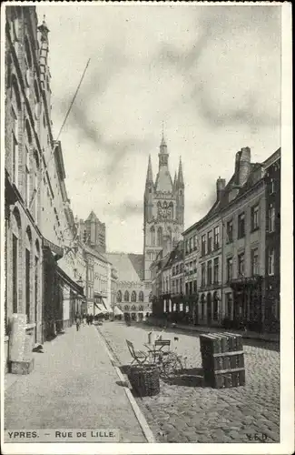 Ak Ypres Ypern Westflandern, Rue de Lille