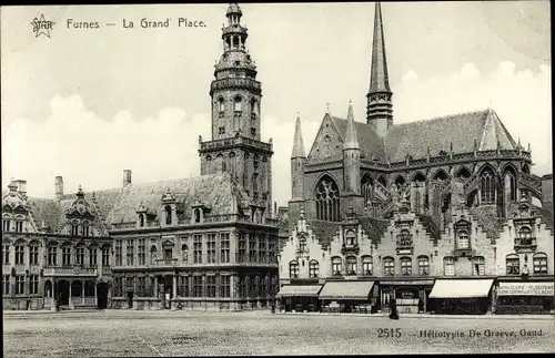 Ak Furnes Veurne Westflandern, La Grand'Place