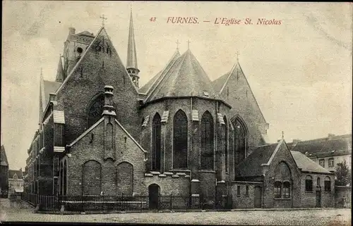 Ak Veurne Veurne Westflandern, Kirche St. Nicolas