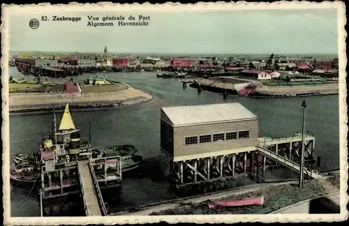 Ak Zeebrugge Westflandern, Hafenansicht