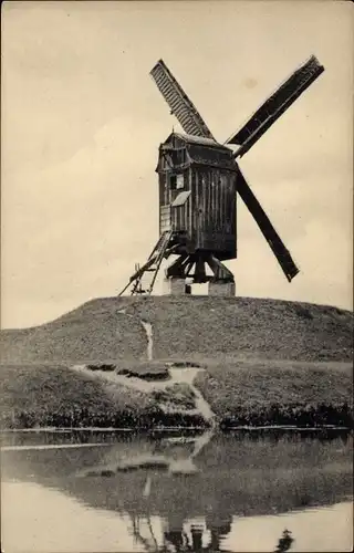 Ak Brügge Westflandern, alte Windmühle
