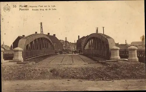 Ak Menin Menen Meenen Lys Westflandern, Nieuwe brug op de Leie