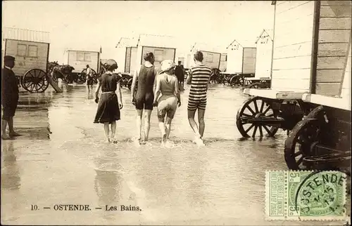 Ak Ostende Ostende Westflandern, Der Strand, die Bäder