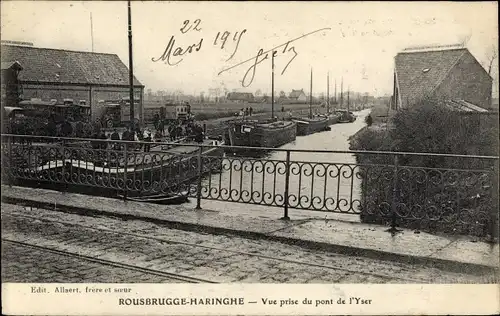 Ak Rousbrugge Haringhe Roesbrugge Haringe Flandern, Yser-Brücke