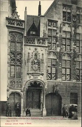 Ak Brügge Brügge Flandern Westflandern, Vorhalle der Bibliothek