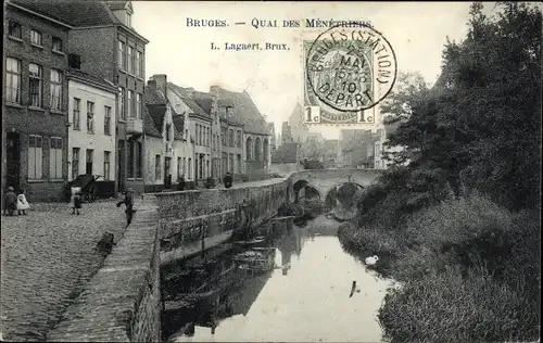 Postkarte Brügge Brügge Flandern Westflandern, Quai des Menetriers