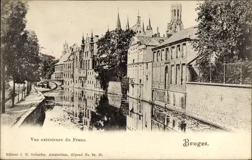 Postkarte Brügge Brügge Flandern Westflandern, Außenansicht von Franken