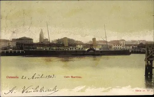 Ak Ostende Ostende Westflandern, Seestation