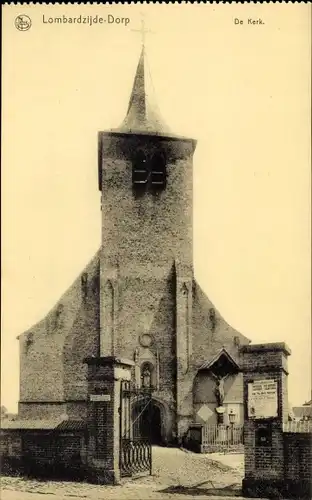 Ak Lombardsijde Lombartzyde Westflandern, Dorf, Die Kirche