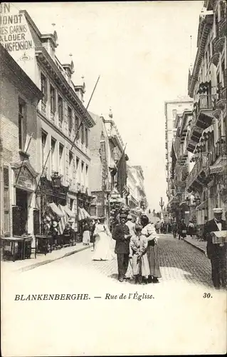 Ak Blankenberghe Blankenberge Westflandern, Rue de l'Eglise