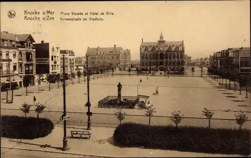 Ak Knokke Heist Heyst Knocke on the Sea Westflandern, Place Verwee, Rathaus