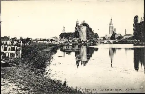 Ak Brügge Brügge Flandern Westflandern, Der See der Liebe