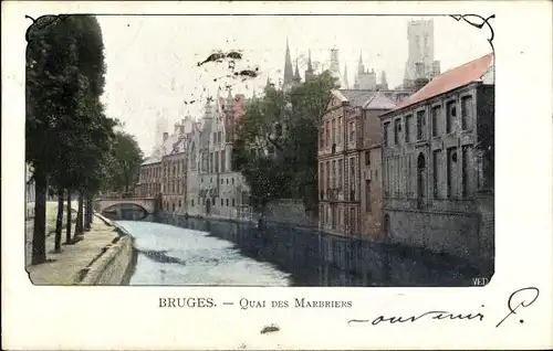 Postkarte Brügge Brügge Flandern Westflandern, Quai des Marbriers