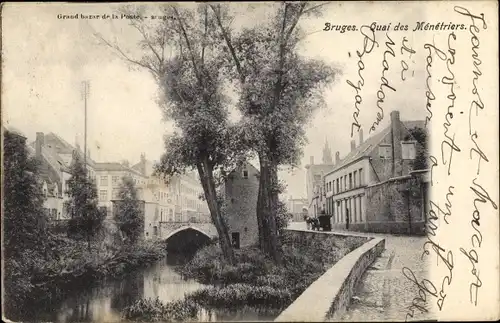 Postkarte Brügge Brügge Flandern Westflandern, Quai des Ménétriers