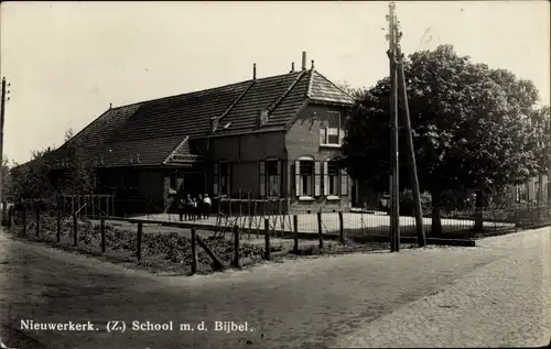 Ak Nieuwerkerk Schouwen-Duiveland Zeeland Niederlande, School Bijbel