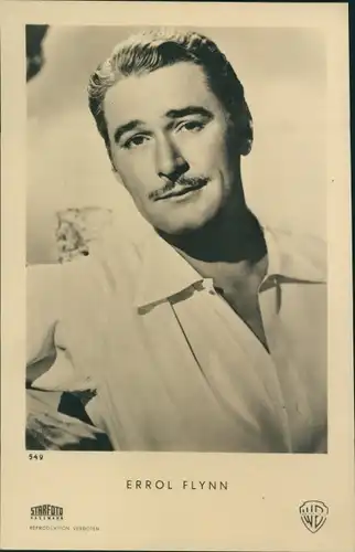 Ak Schauspieler Errol Flynn, Portrait, Warner Bros