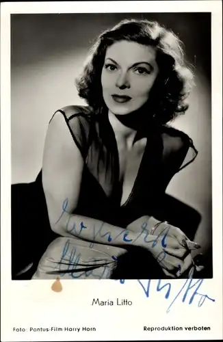 Ak Schauspielerin Maria Litto, Portrait, Autogramm