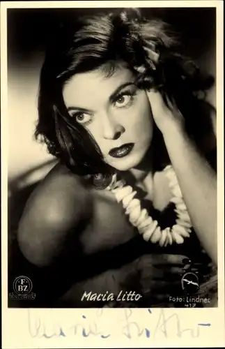 Ak Schauspielerin Maria Litto, Portrait, Autogramm