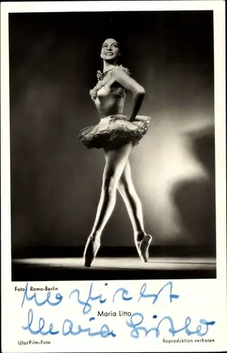 Ak Schauspielerin und Tänzerin Maria Litto, Portrait, Autogramm
