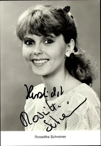 Ak Schauspielerin Roswitha Schreiner, Portrait, Autogramm