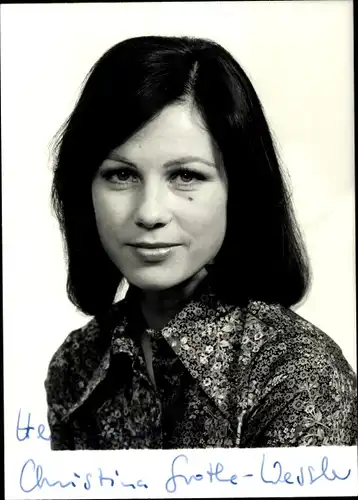 Ak Nachrichtensprecherin Christina Grothe-Wessler, Portrait, Autogramm