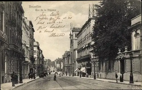 Ak Bruxelles Brüssel, Rue de la Regence