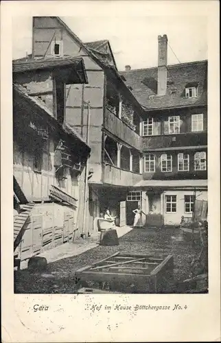 Ak Gera in Thüringen, Hof im Haus Böttchergasse No. 4