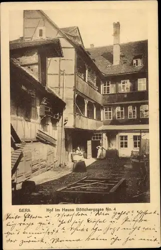 Ak Gera in Thüringen, Hof im Haus Böttchergasse No. 4