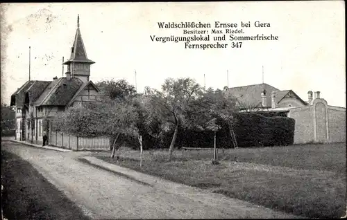 Ak Ernsee Gera in Thüringen, Waldschlößchen Ernsee