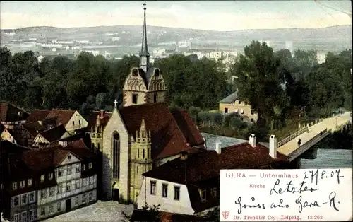 Ak Gera in Thüringen, Unternhaus, Kirche, Trenkler 13262
