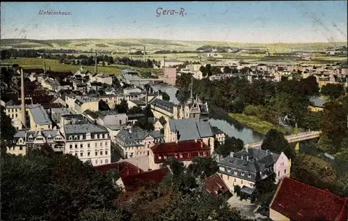 Ak Gera in Thüringen, Untermhaus, Gesamtansicht