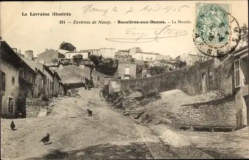 Ak Bouxieres aux Dames Meurthe et Moselle, Straßenpartie, Aufstieg