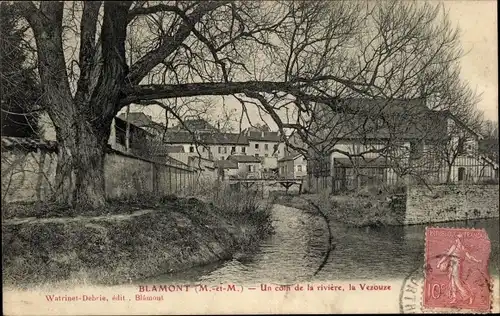 Ak Blamont Meurthe et Moselle, eine Ecke des Flusses Vezouze