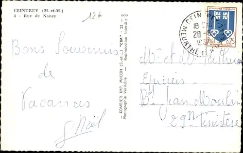 Ak Ceintrey Meurthe et Moselle, Straßenpartie