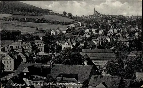 Ak Oberschlema Bad Schlema im Erzgebirge, Teilansicht, Schneeberg