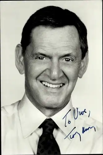 Foto Schauspieler Tony Randall, Portrait, Autogramm