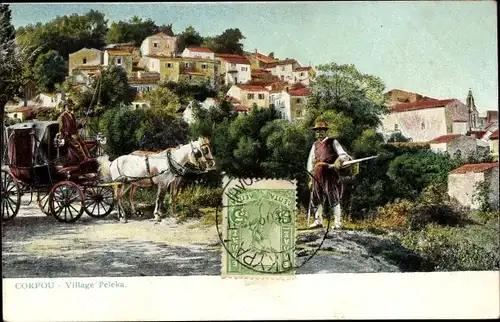 Ak Peleka Korfu Griechenland, Dorf, Kutsche