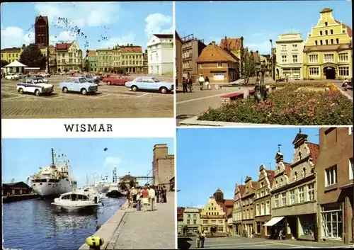 Ak Hansestadt Wismar, Hafen, Kämerstraße, Hohestraße, Markt