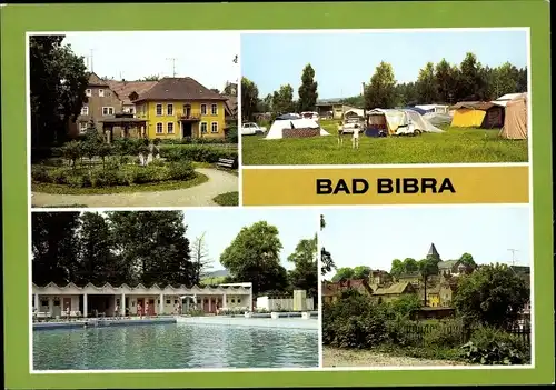 Ak Bad Bibra im Burgenlandkreis, Kuranlage, Zeltplatz, Teilansicht, Waldbad
