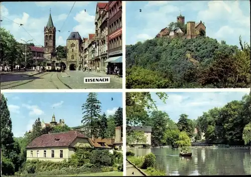 Ak Lutherstadt Eisenach Thüringen, Wartburg, Nikolaitor, Prinzenteich, Karthausgarten