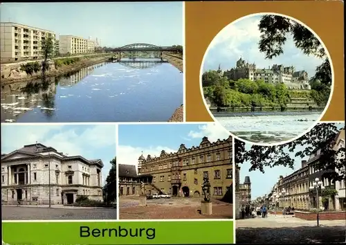 Ak Bernburg an der Saale, Schloss, Carl Maria von Weber Theater, Langes Haus, Thälmann-Straße