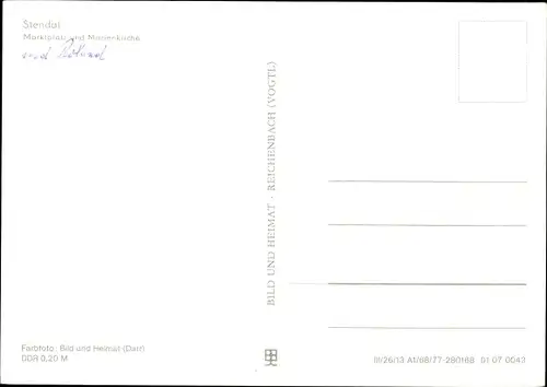 Ak Stendal in der Altmark, Marktplatz, Marienkirche