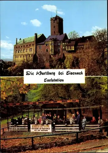 Ak Lutherstadt Eisenach in Thüringen, Wartburg, Eselstation