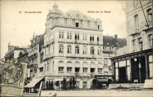 Ak Blankenberghe Blankenberge Westflandern, Hotels am Deich