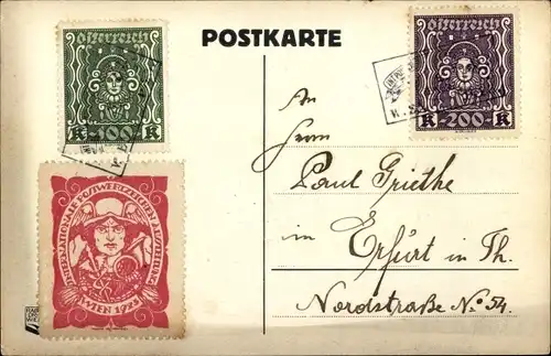 Künstler Ak Hesshaimer, L., Wien 1. Innere Stadt, Internationale Postwertzeichen Ausstellung 1923