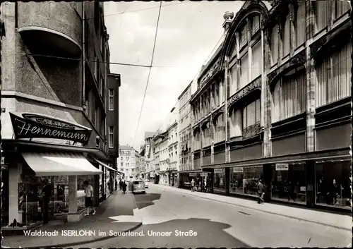 Ak Iserlohn im Märkischen Kreis, Unnaer Straße, Geschäft Hennemann, VW Bulli